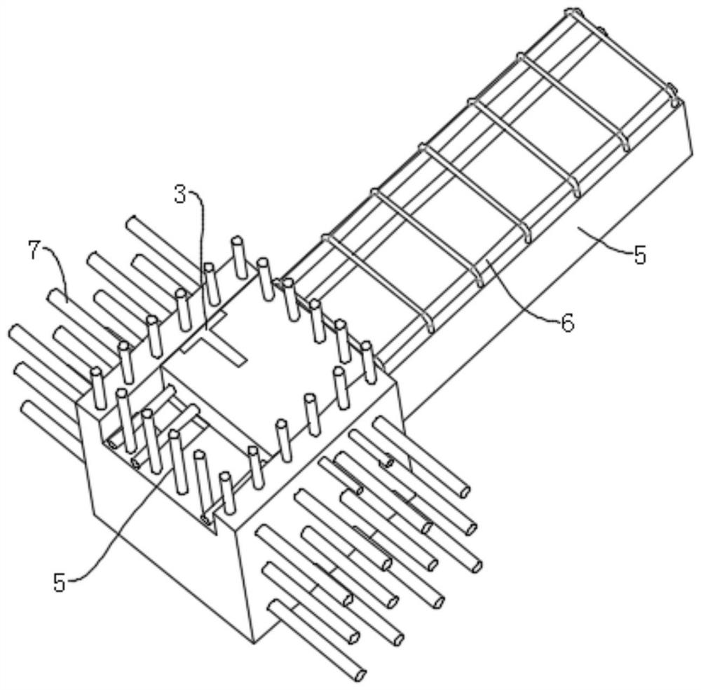 An anchoring structure and construction method of interlaced tensioning tendons of prestressed tendons at end-column-beam joints