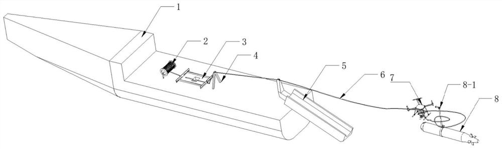 Recovery system and recovery method for automatically recovering autonomous underwater robot on water surface
