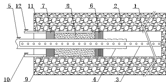 Entitative coal seam gas drainage drilling hole double-pipe drainage method