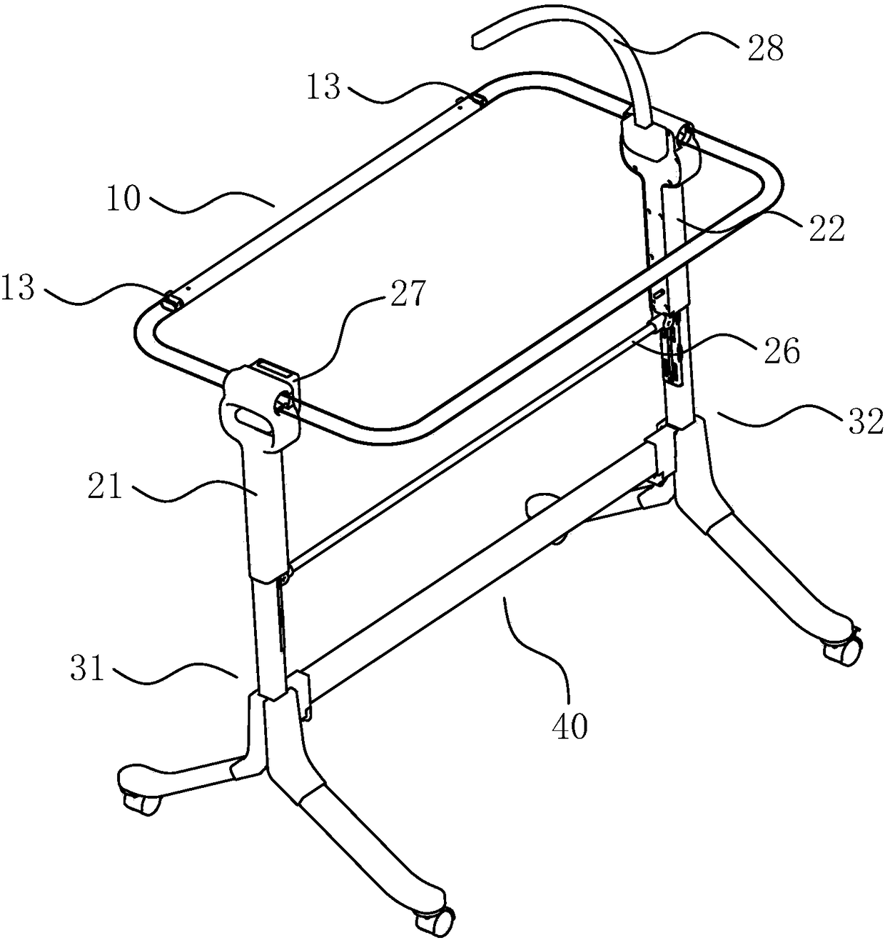 Bedside bed convenient to assemble and disassemble