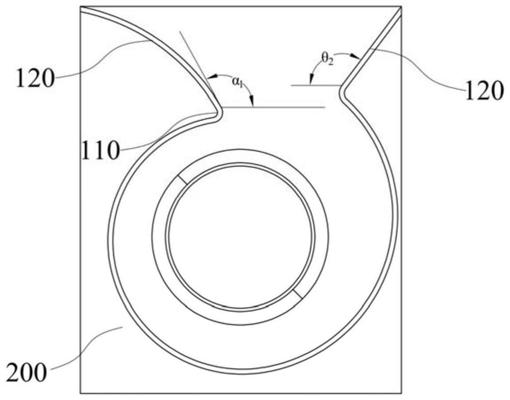 Low-wind-resistance volute and range hood