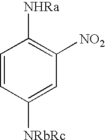 Dye composition with a reduced content of starting materials, process for dyeing keratin fibers using the same and device therefor