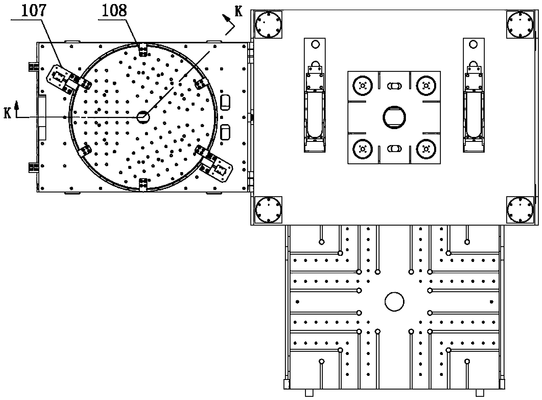 Multi-station variable-angle removing template for die spotting machine