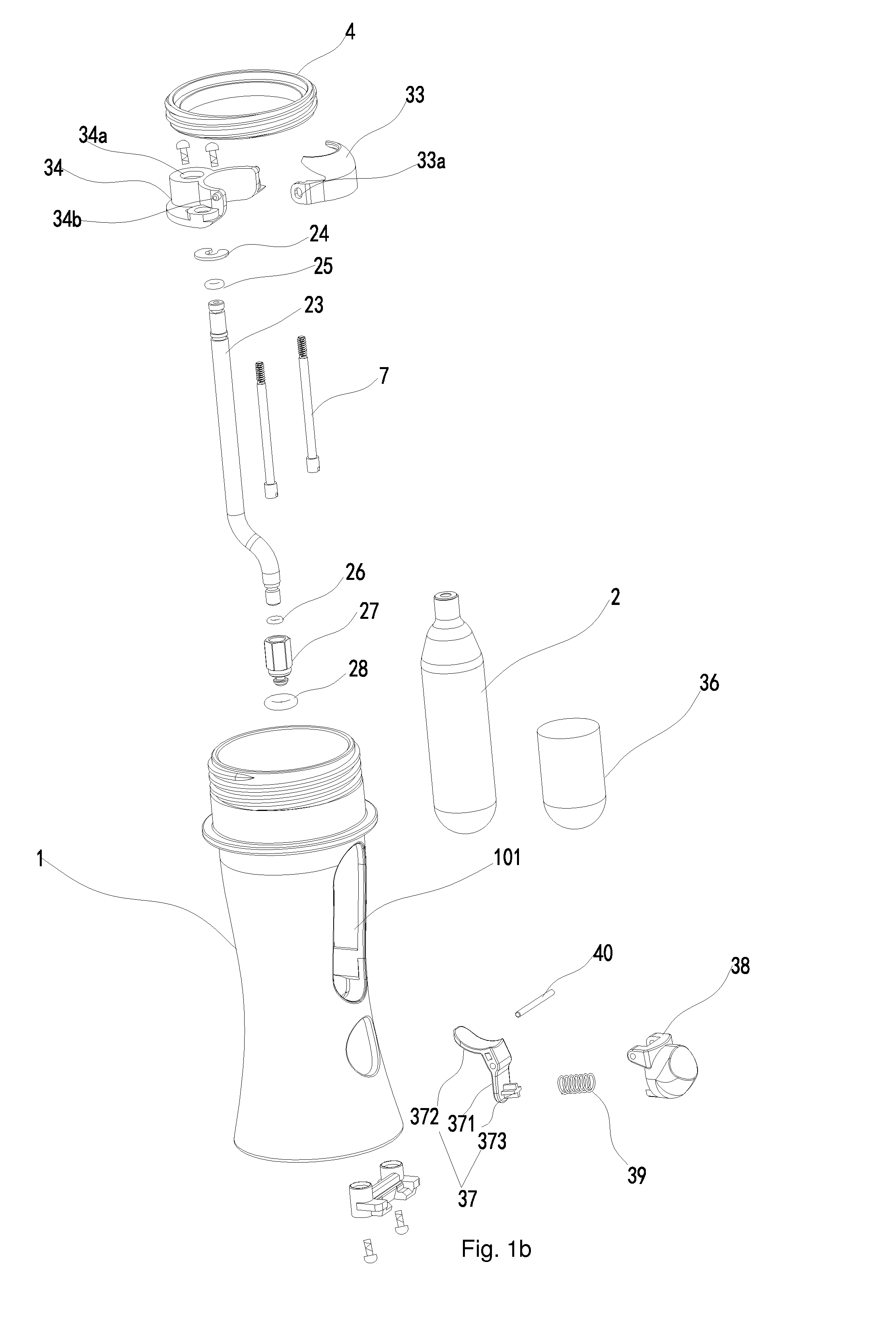 Soda water producing device