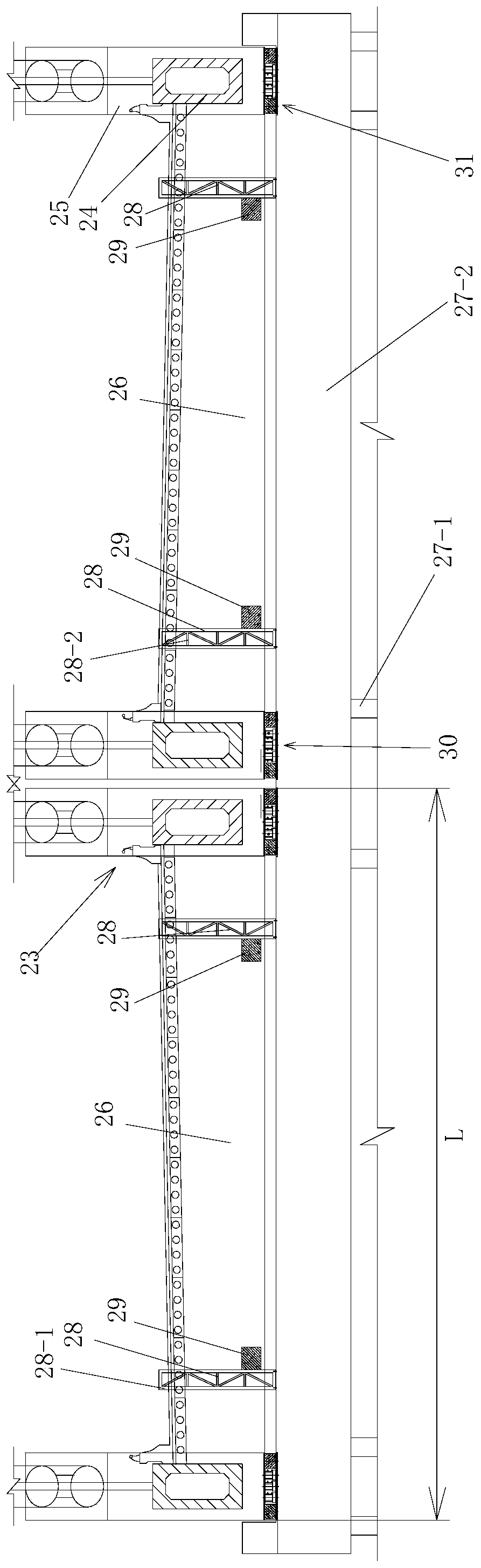 Jacking system for main bridge of large-span tied arch bridge and jacking construction method