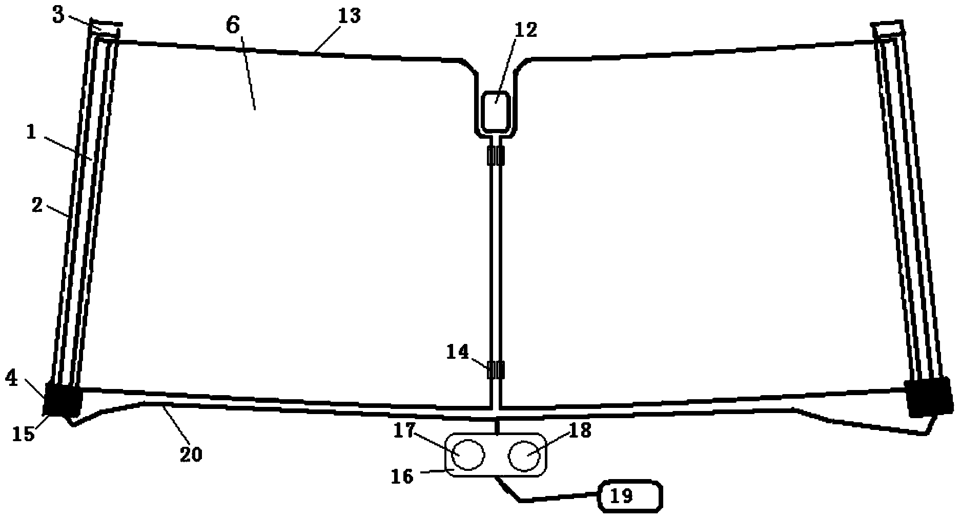 Left-right folio sunshade roller shutter for vehicle windscreen glass