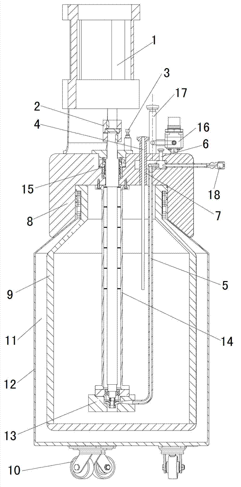 Liquid nitrogen spraying beam flow and stability accurately controlled device