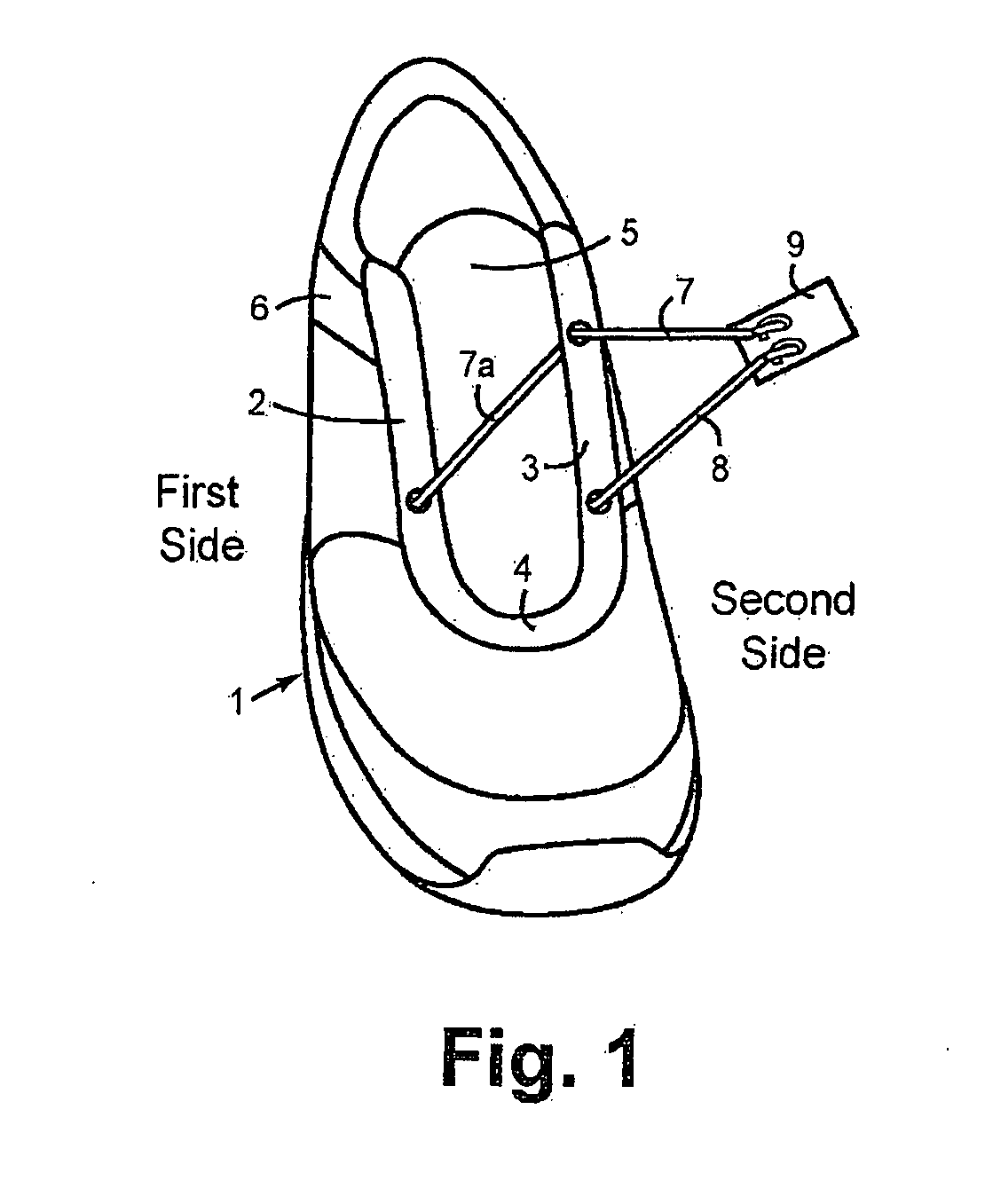 Apparatus and method for fastening a shoe