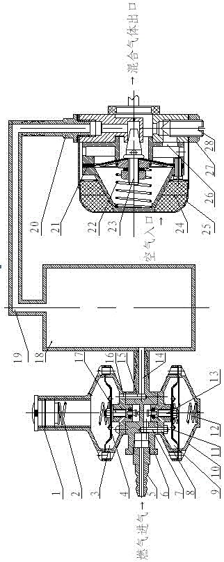 Capsule-type two-stage pressure-regulating and stabilizing mixer