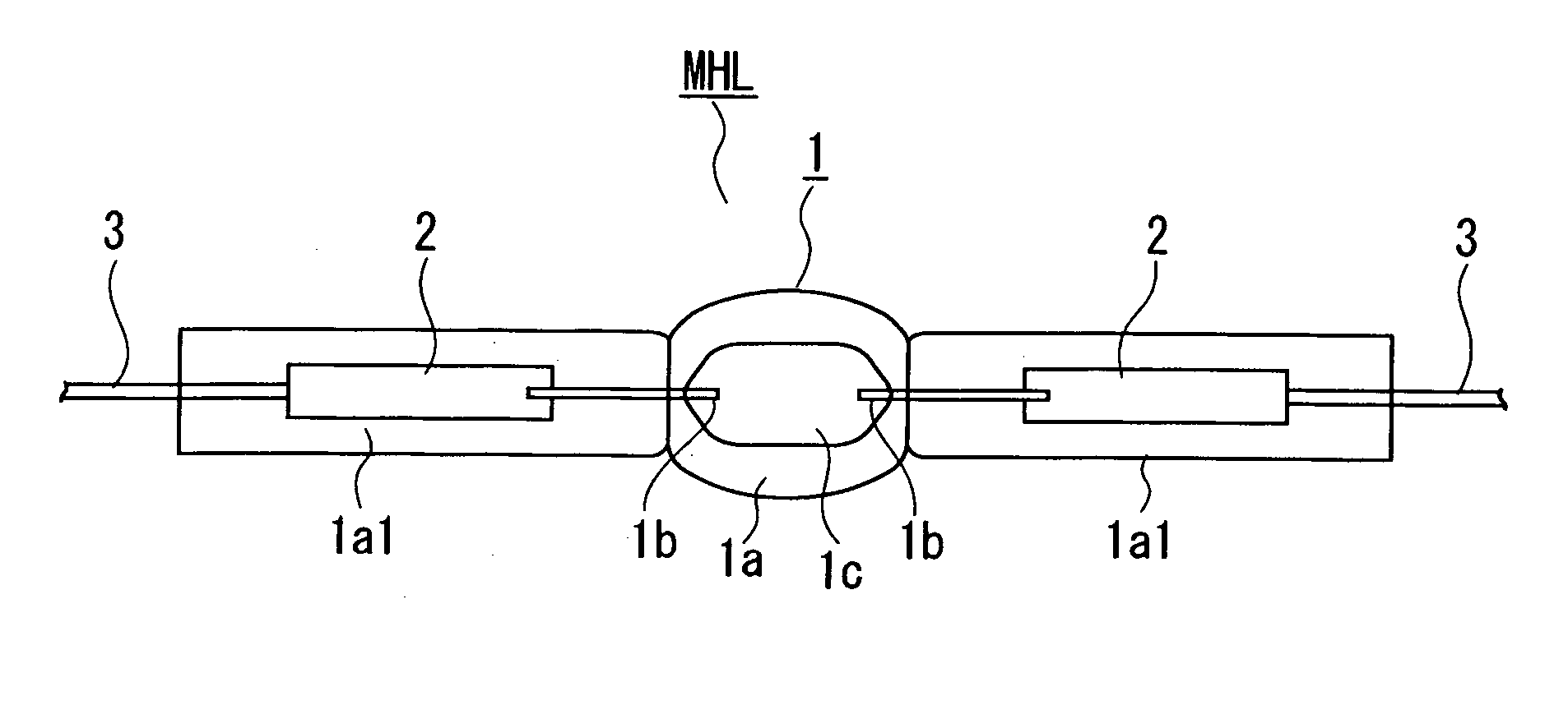 Metal halide lamp, metal halide lamp operating device, and headlamp device for automobiles