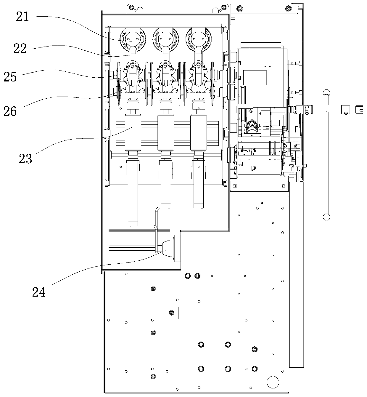 An isolated linkage vacuum load ring network cabinet