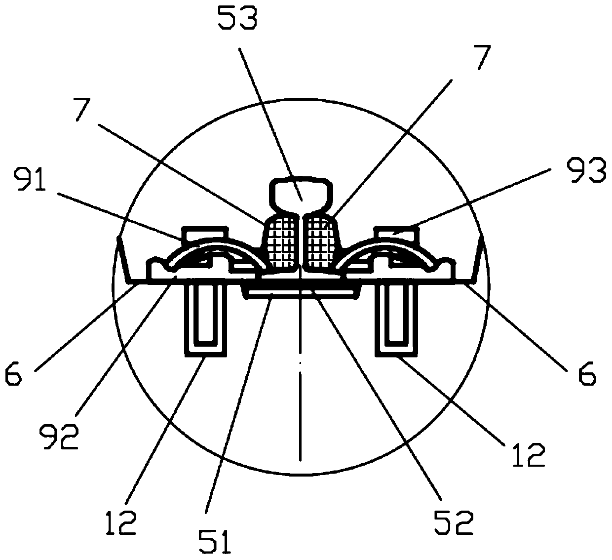 Steel rail temporary fixing structure and longitudinal blocking groove block installation and construction method