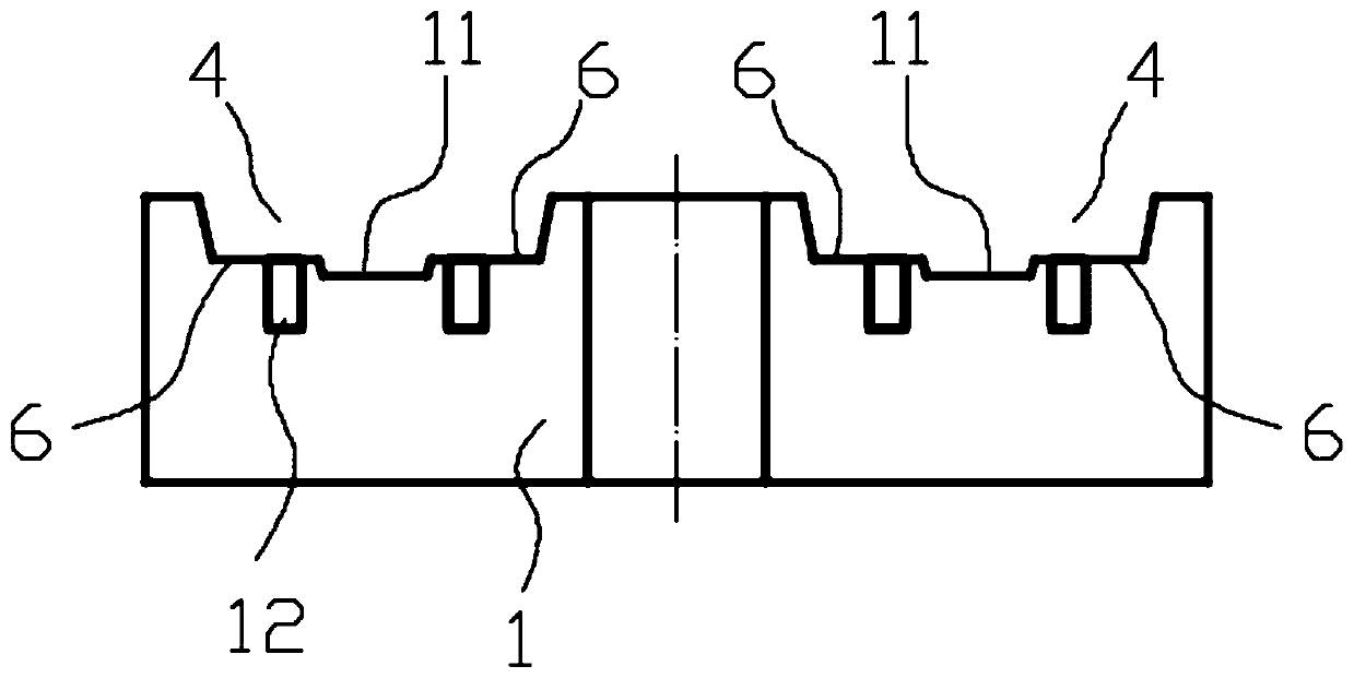 Steel rail temporary fixing structure and longitudinal blocking groove block installation and construction method