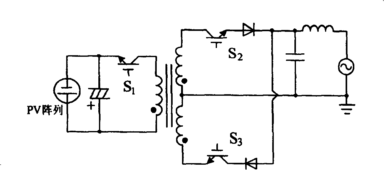 Soft switch back exciting converter used for solar energy photovoltaic generation incorporate in power network