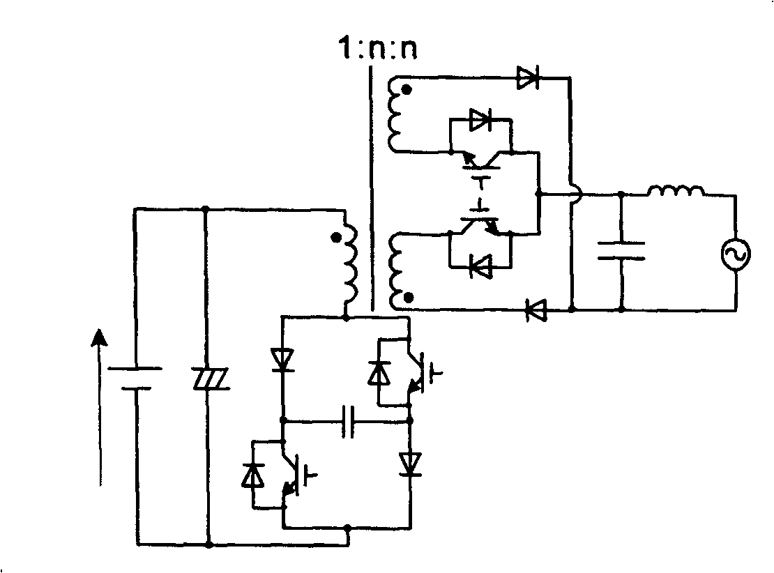 Soft switch back exciting converter used for solar energy photovoltaic generation incorporate in power network