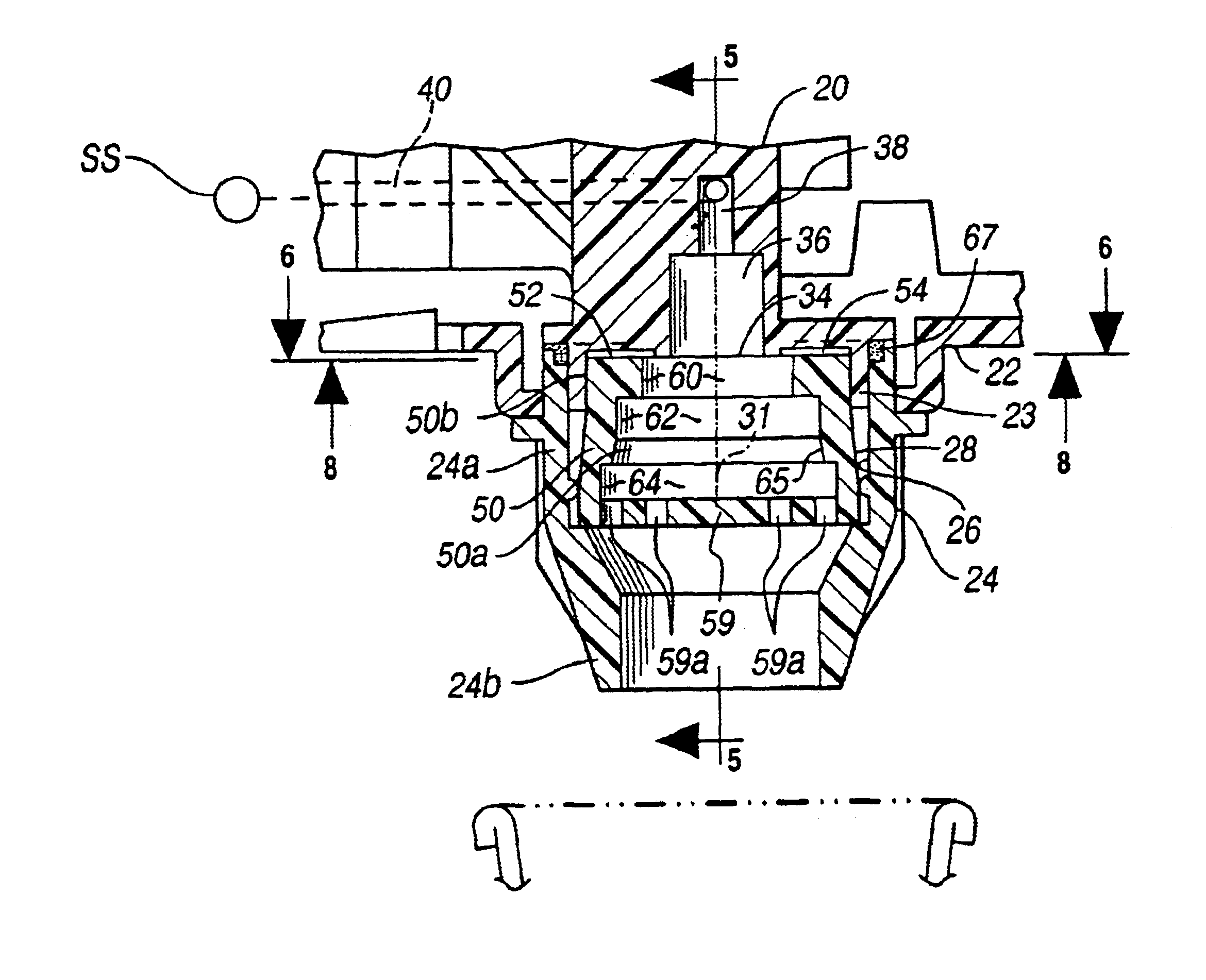 Beverage dispensing apparatus including a whipper insert and method