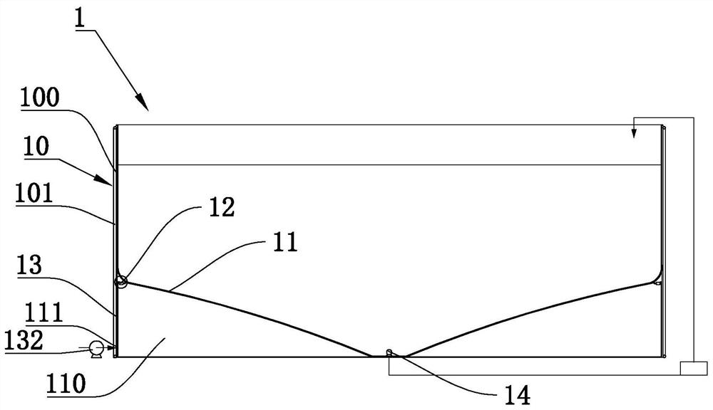 Circulating aquaculture pond with deformable auxiliary sewage structure