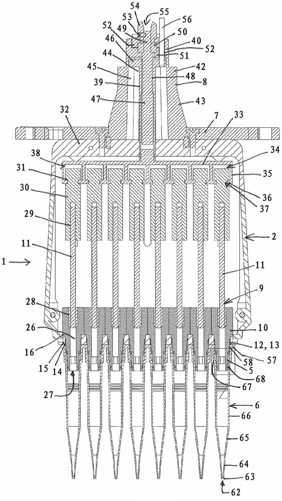 Pipetting head, pipetting device comprising a pipetting head, and method for pipetting using a pipetting head