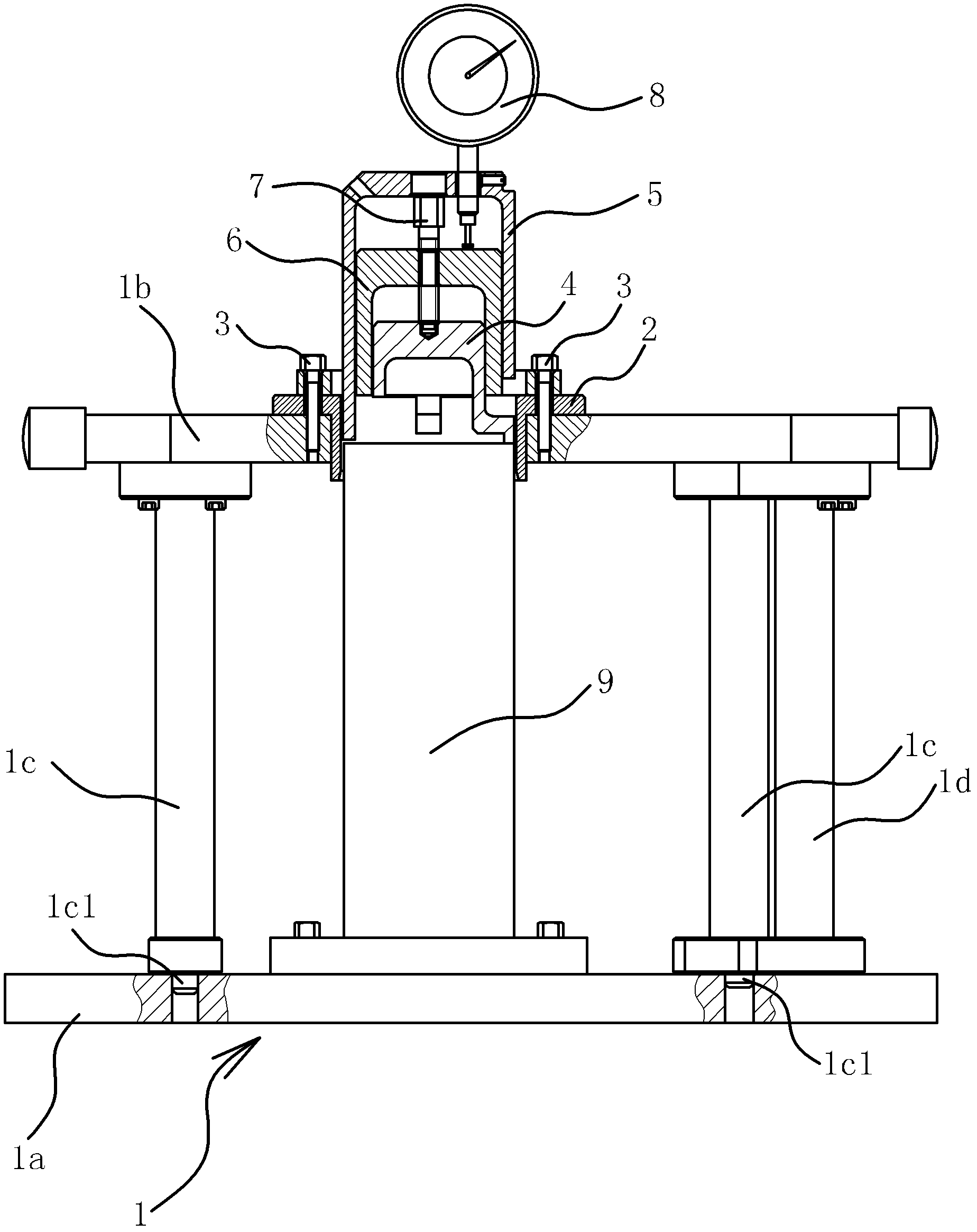 Measuring tool and method used for measuring height from end surface of conical bearing outer ring to joint surface