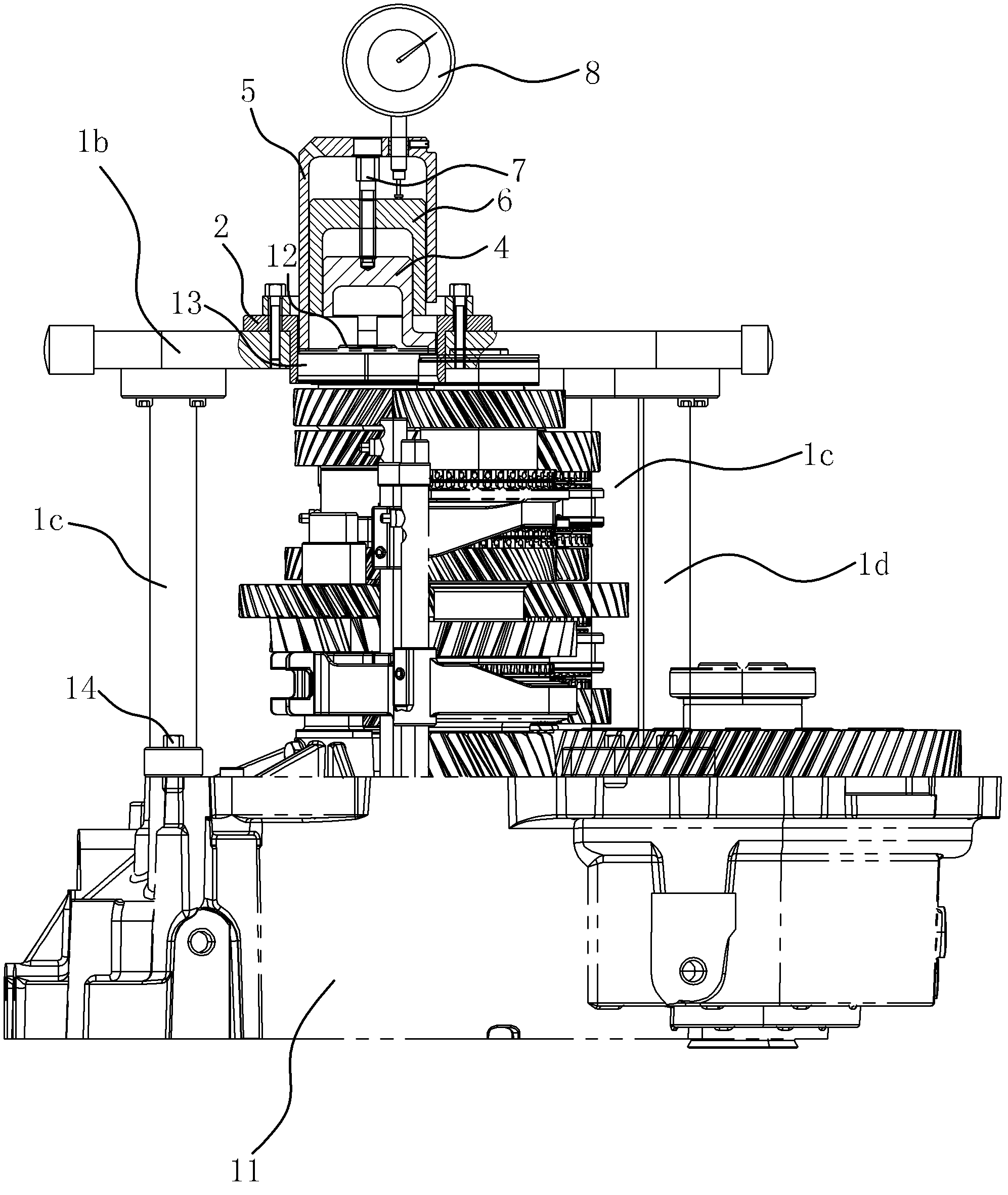Measuring tool and method used for measuring height from end surface of conical bearing outer ring to joint surface