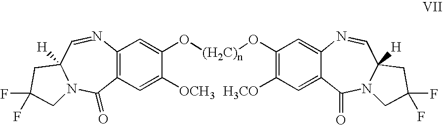 Bis-2-difluoro-pyrrolo[2,1-C][1,4]benzodiazepine dimers