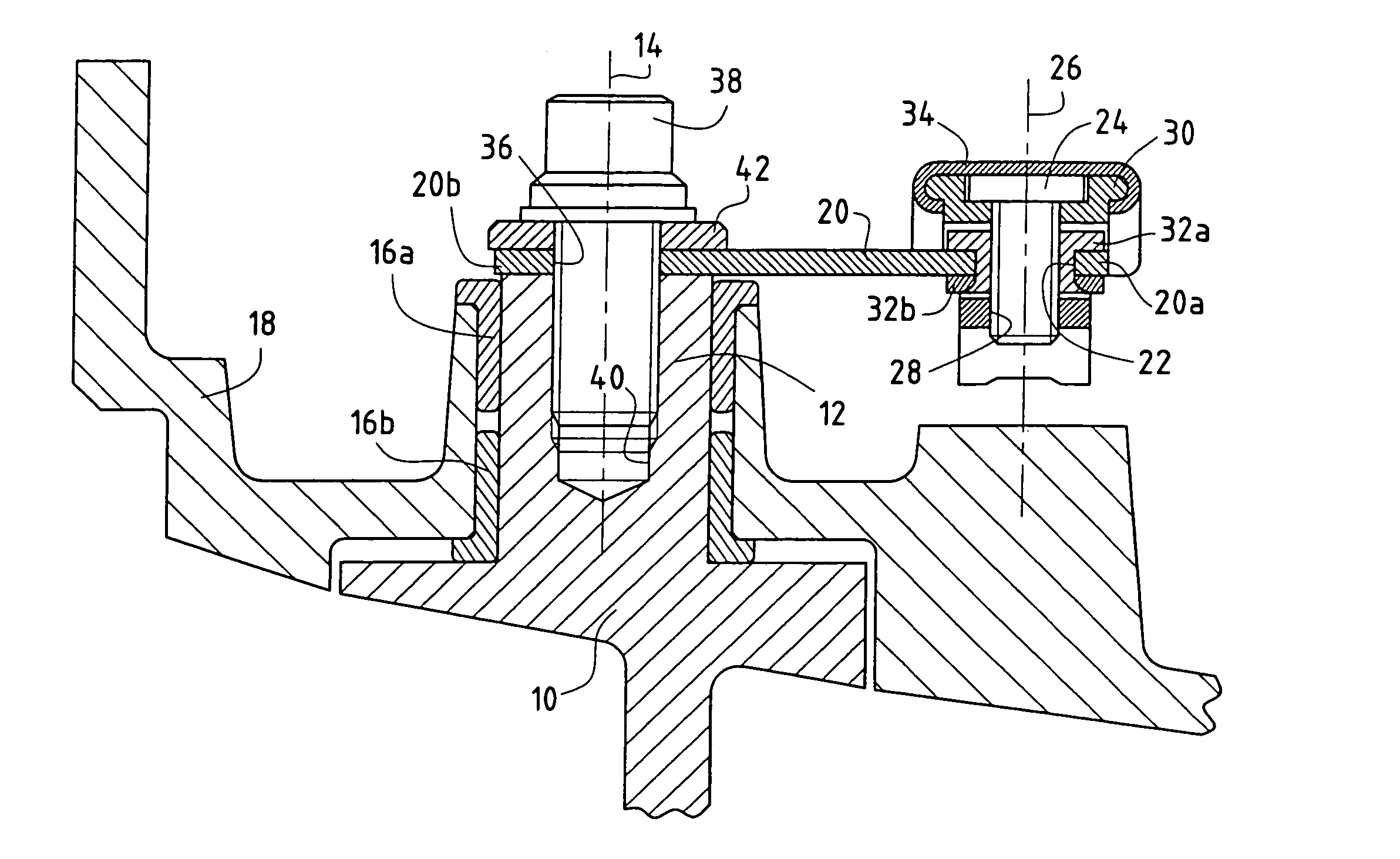 Antiwear device for a variable pitch system for a turbomachine vane