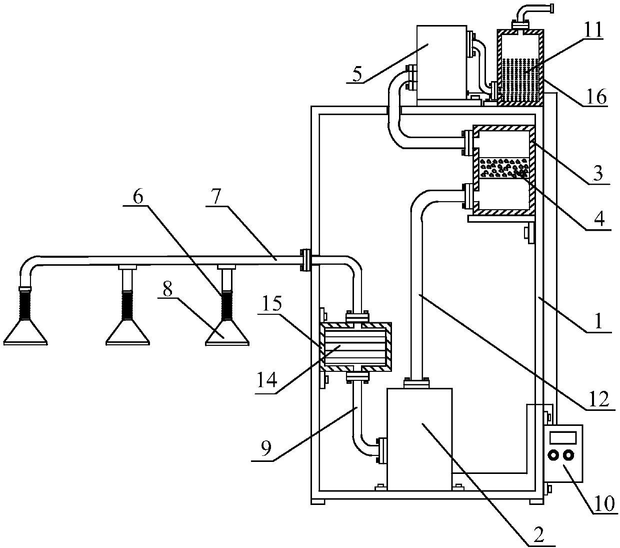 Smog emission device with smoke filtering and smoke diluting treatment