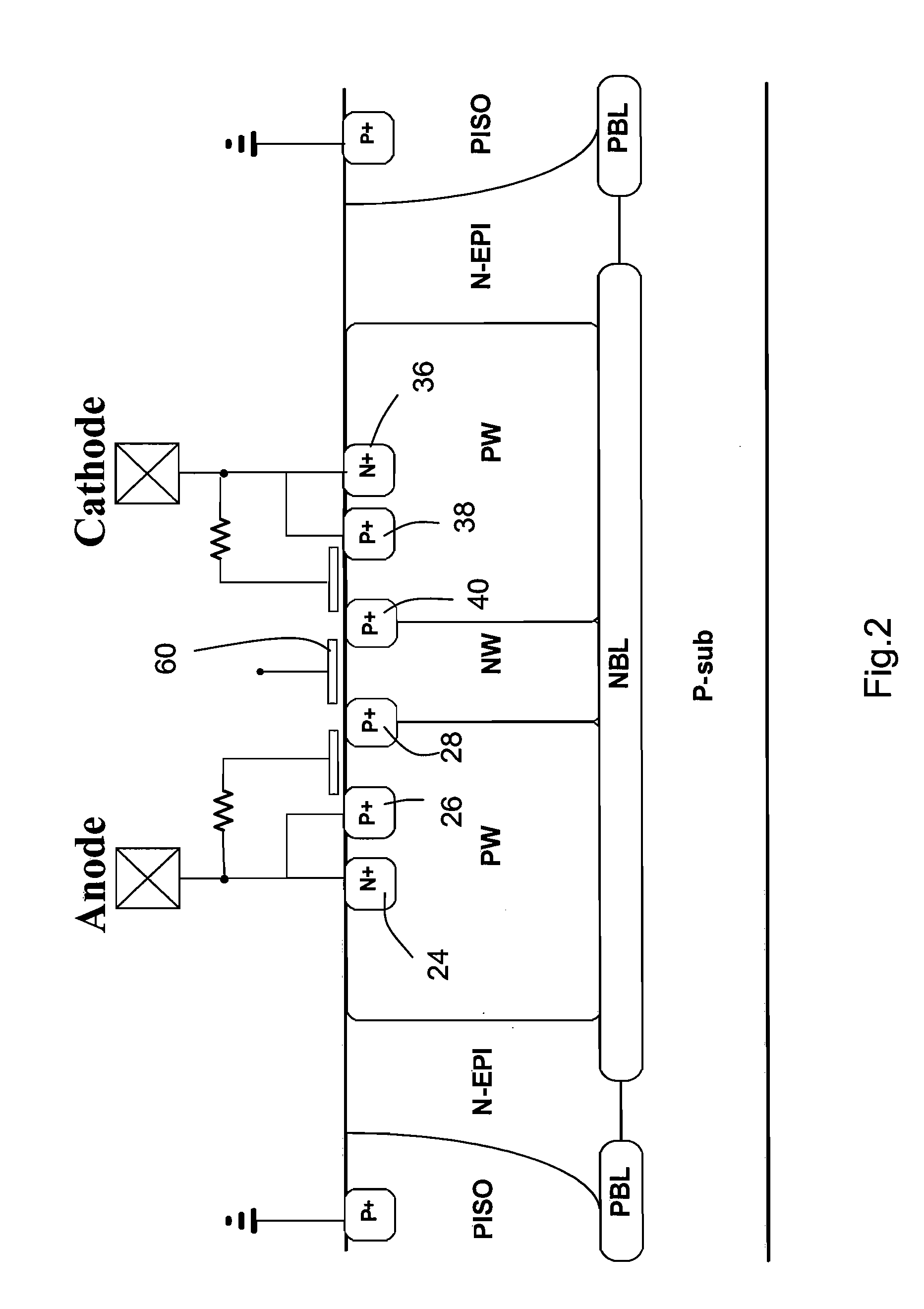 Symmetric bidirectional silicon-controlled rectifier