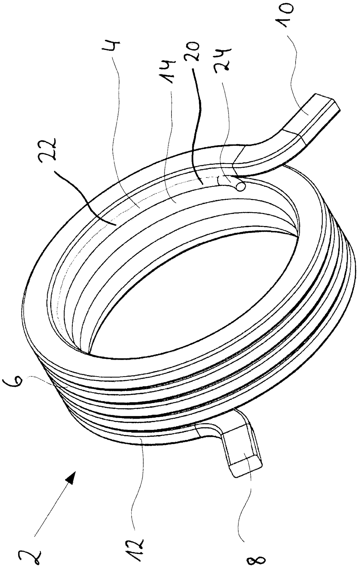 Torsion spring assembly, camshaft phaser and belt or chain tightener therewith