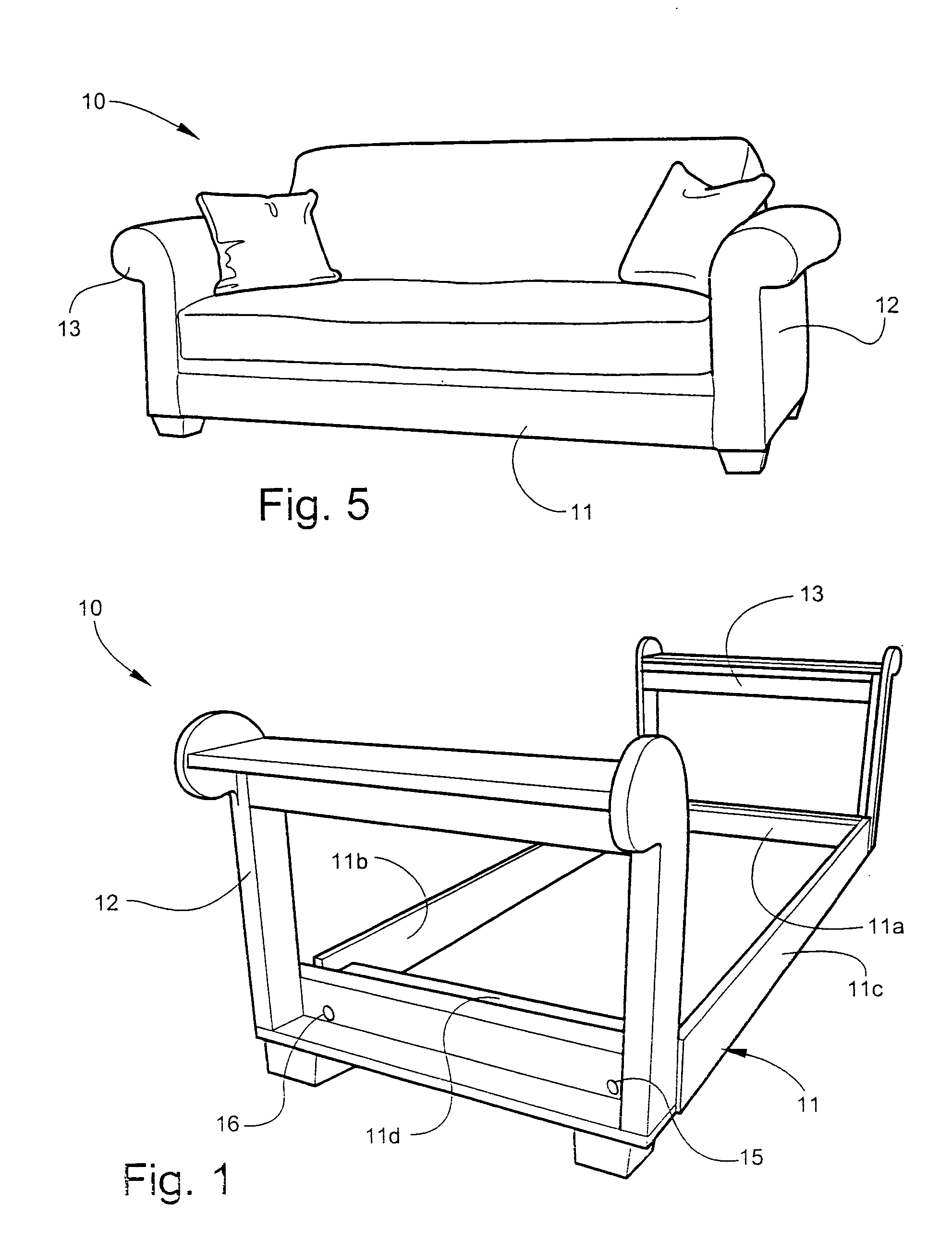 Knockdown furniture assembly and method for making same