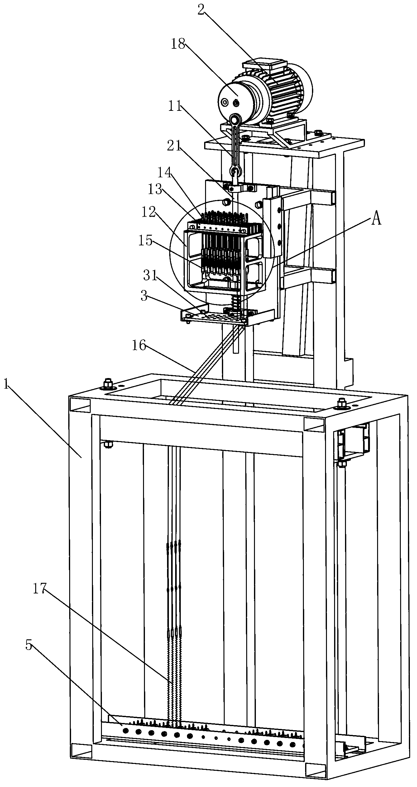 High-speed testing device for harnessstrings spring