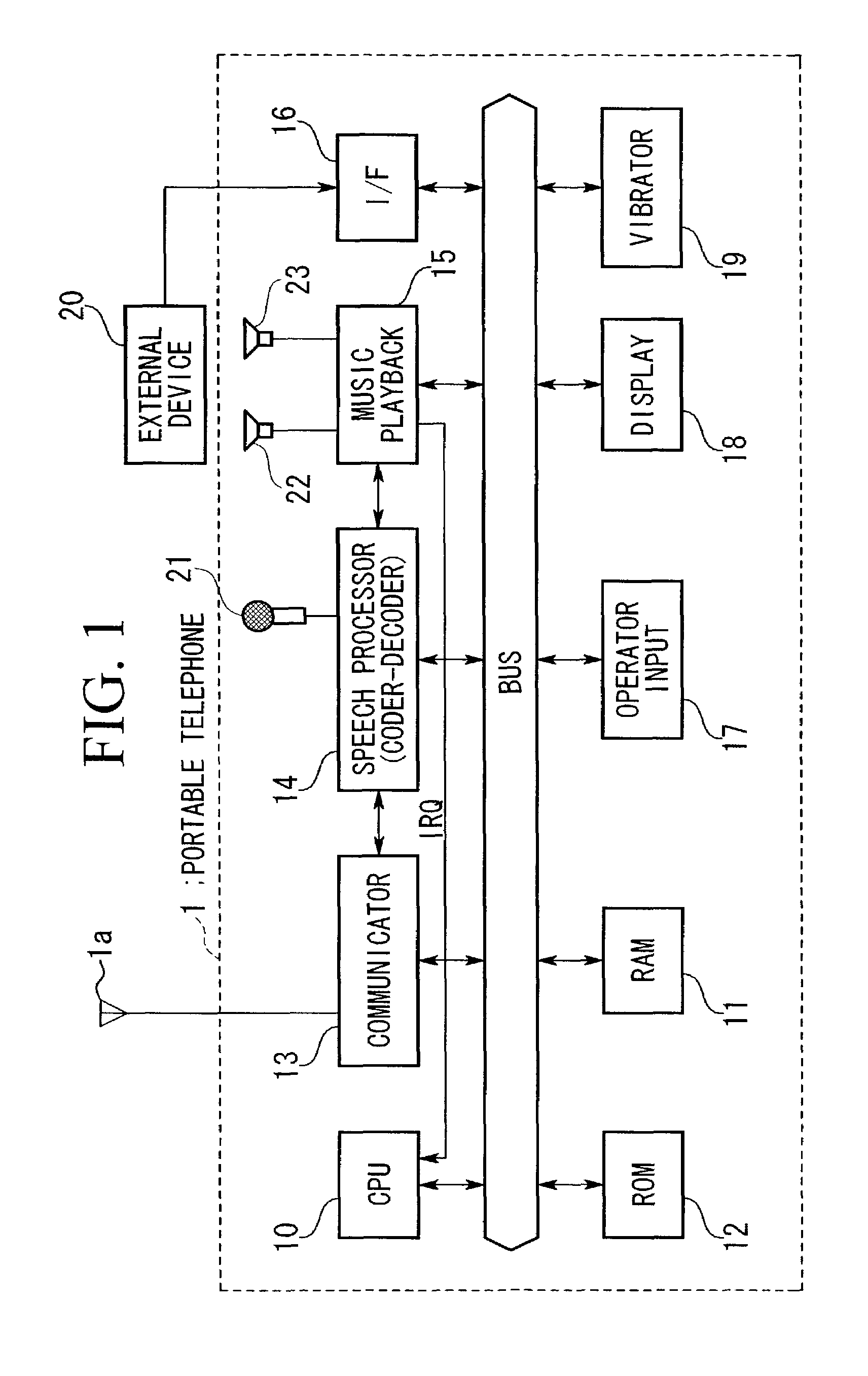 Portable telephone and music reproducing method