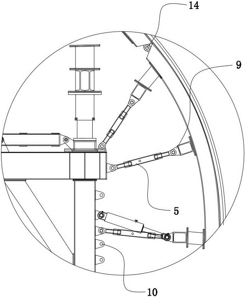 A kind of trolley and its construction method for concrete construction of multiple sections in mining method