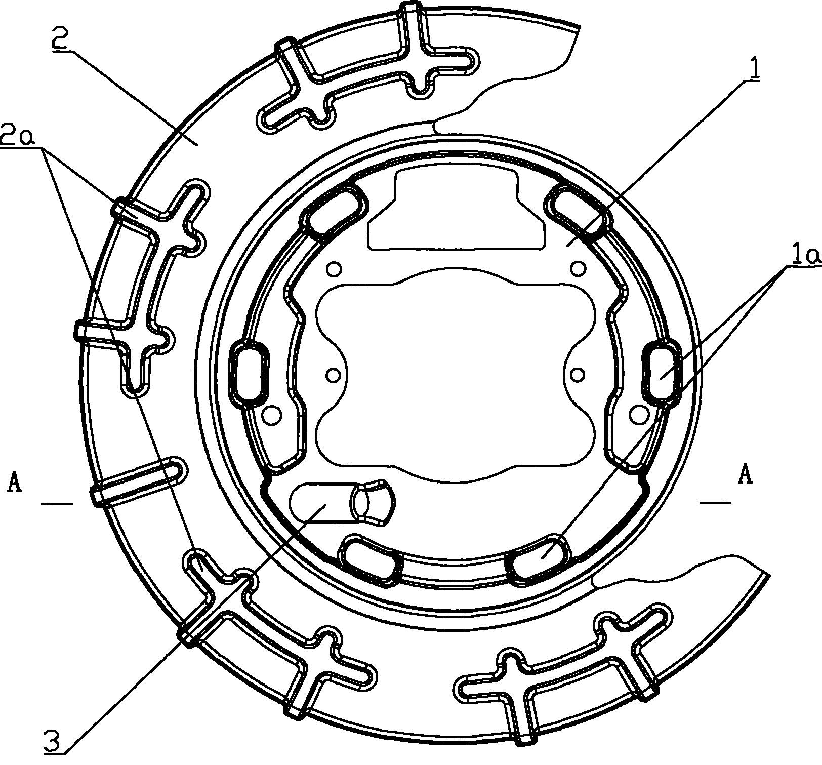 Parking baseplate assembly of drum-in-disc type parking brake