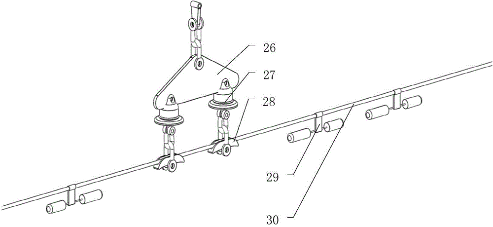 Power transmission line inspection robot mechanism suitable for large span