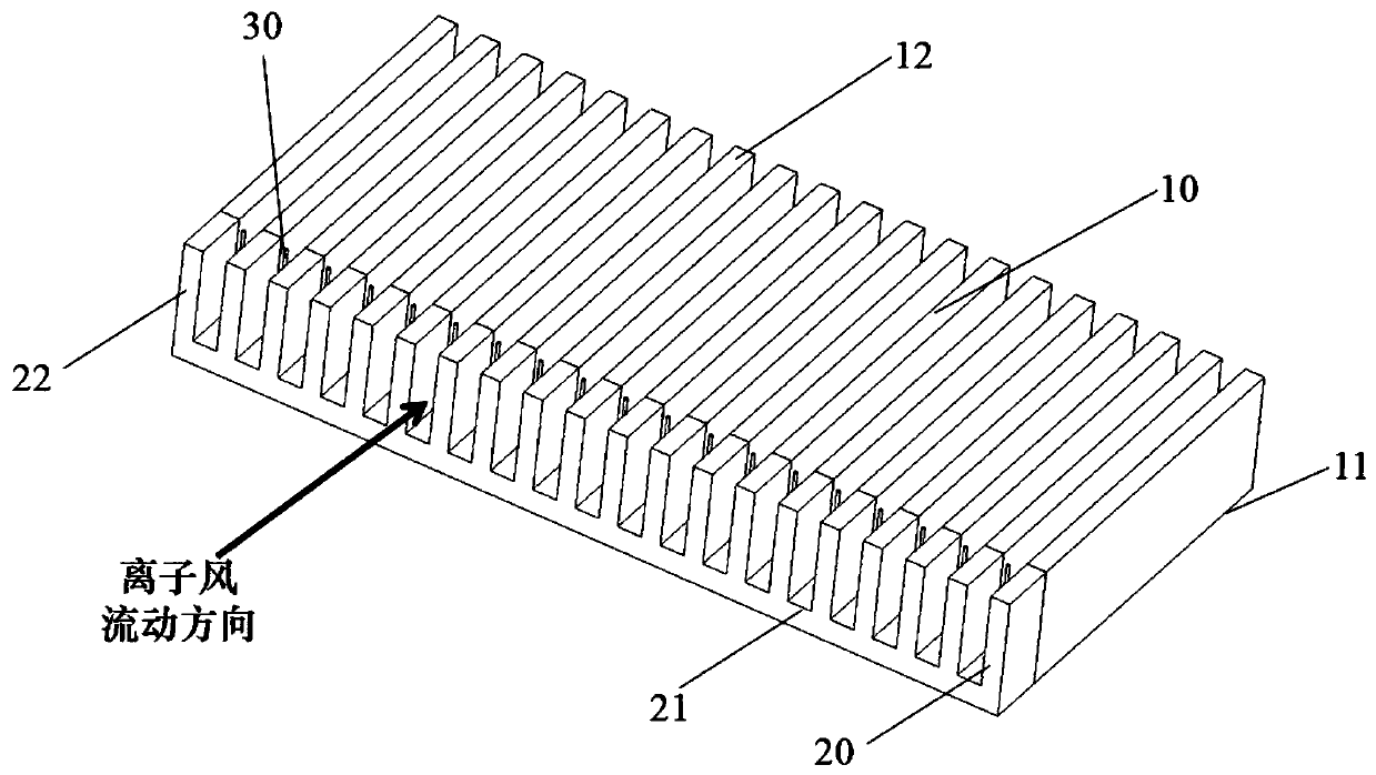 An integrated ionic wind heat sink for power LED cooling