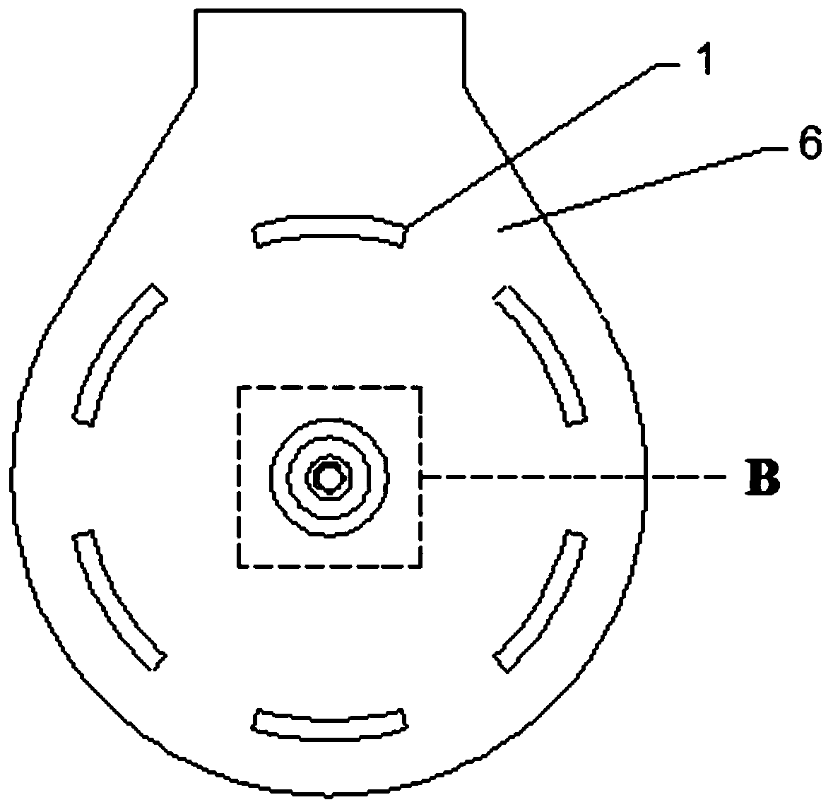 Industrial pulverized coal boiler burner with secondary air axial blade angle capable of being adjusted