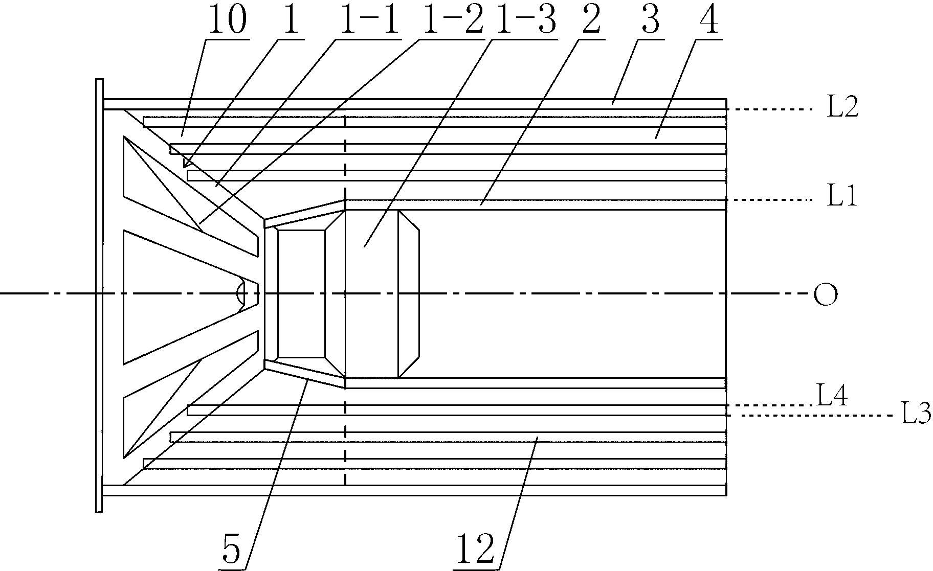 Loudspeaker system with backward precision annular-tube combined channel set