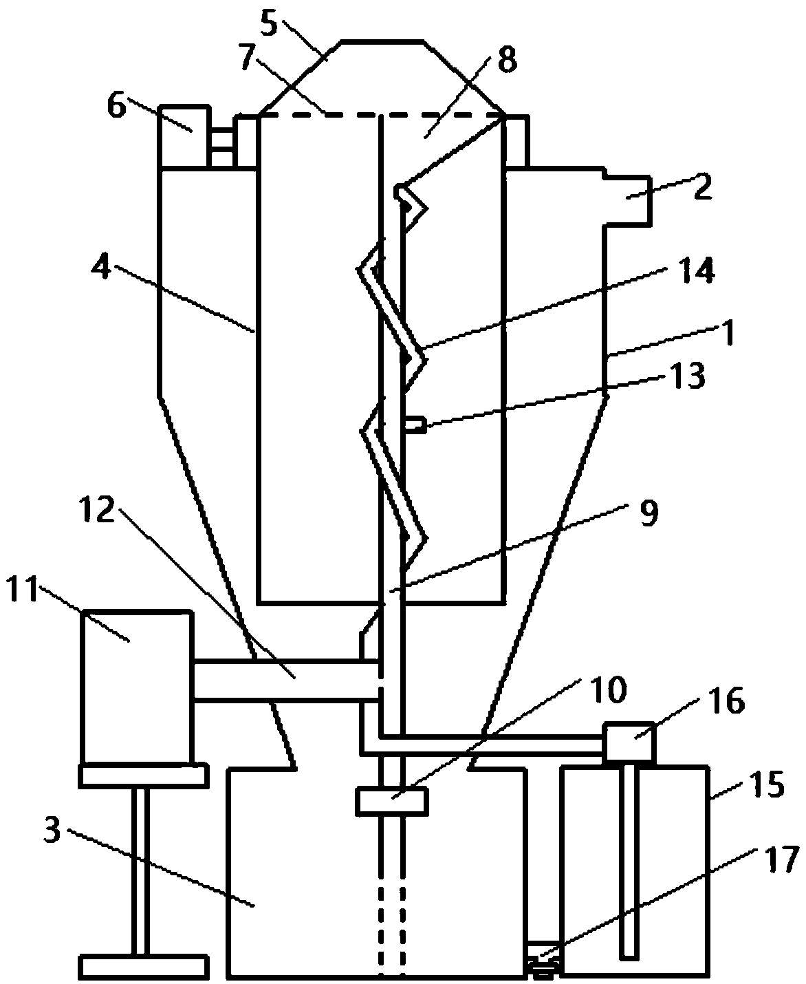 Efficient cyclone dust removal device and dust removal method thereof