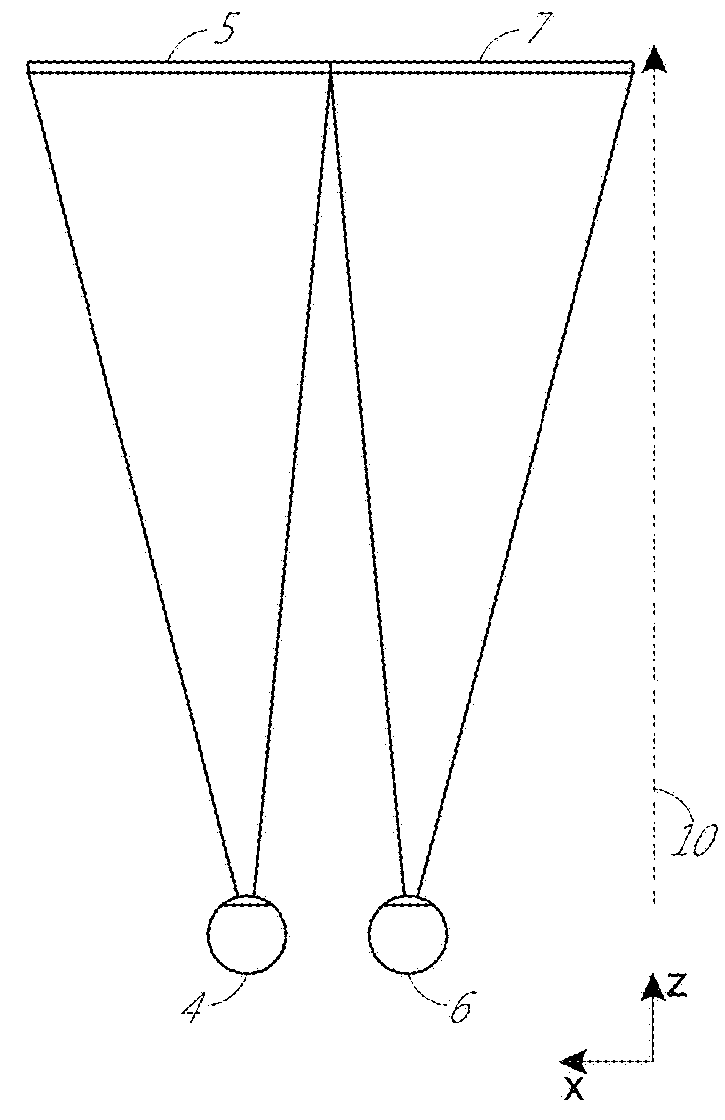 Stacked waveguides having different diffraction gratings for combined field of view