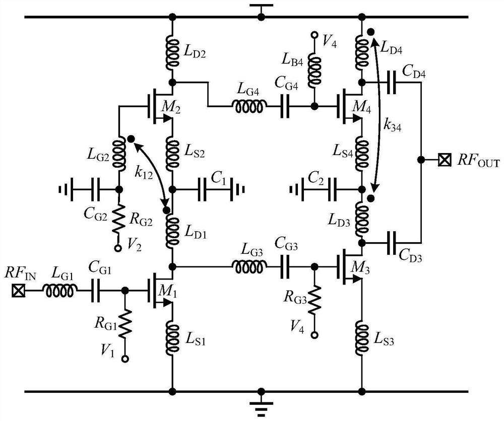 Broadband low-noise amplifier adopting current multiplexing and voltage combining