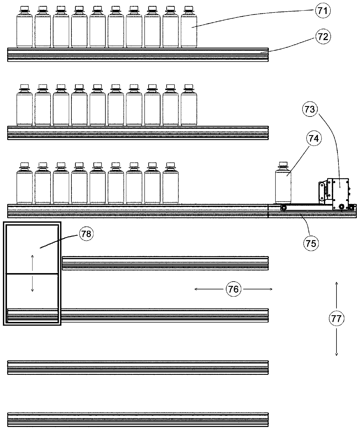 Automatic vending system delivering device using automatic guiding conveyor vehicle