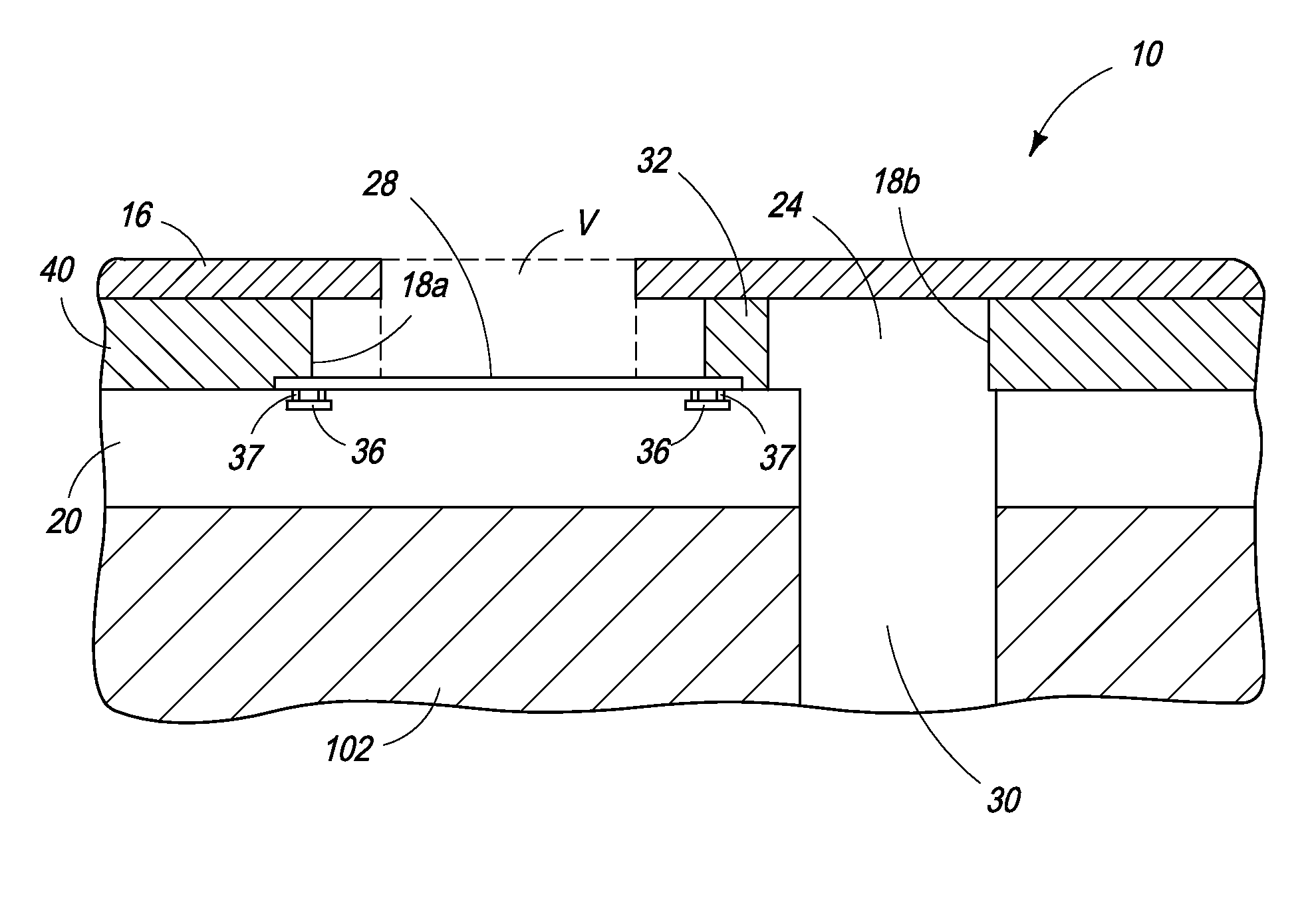 Inkjet nozzle device configured for venting gas bubbles