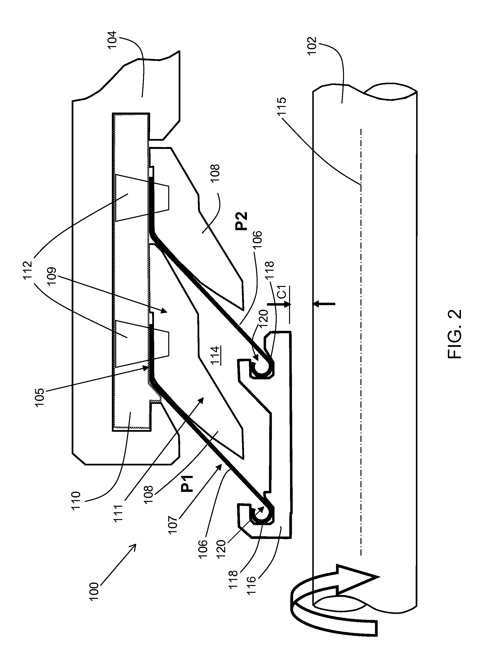 Film riding pressure actuated leaf seal assembly