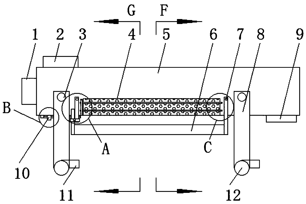 A rice processing conveying device with flexible adjustment of conveying height