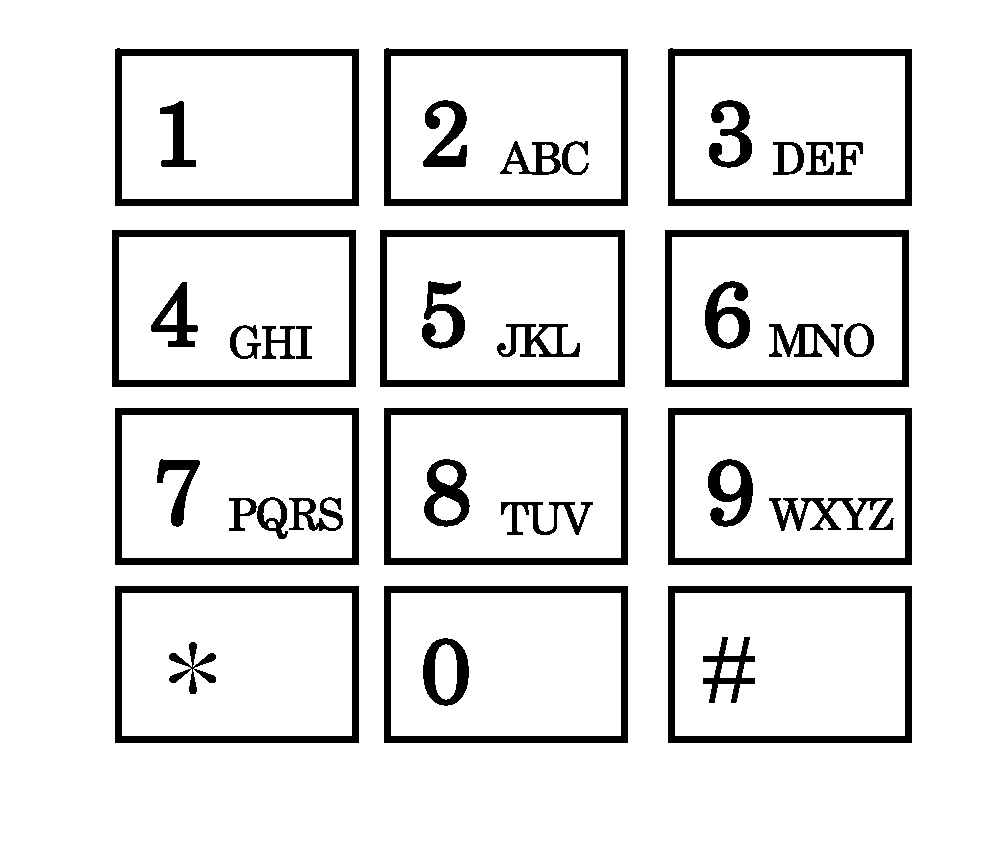 Letter Pattern on the Dial Key Buttons of a Mobile Telephone