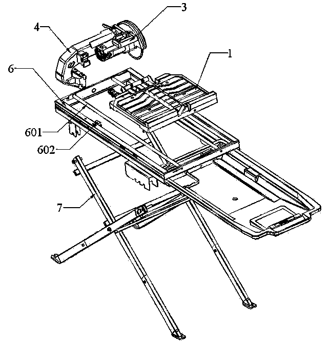 Table-type cutting machine and cutting work table thereof