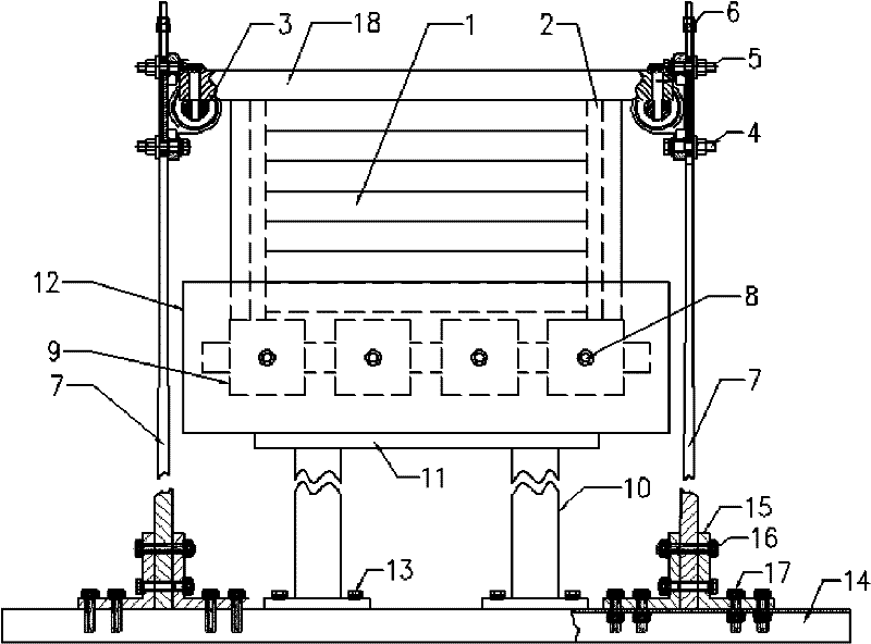 Big-tonnage cantilever type horizontal tuned mass damper for regulating eddy-current damping