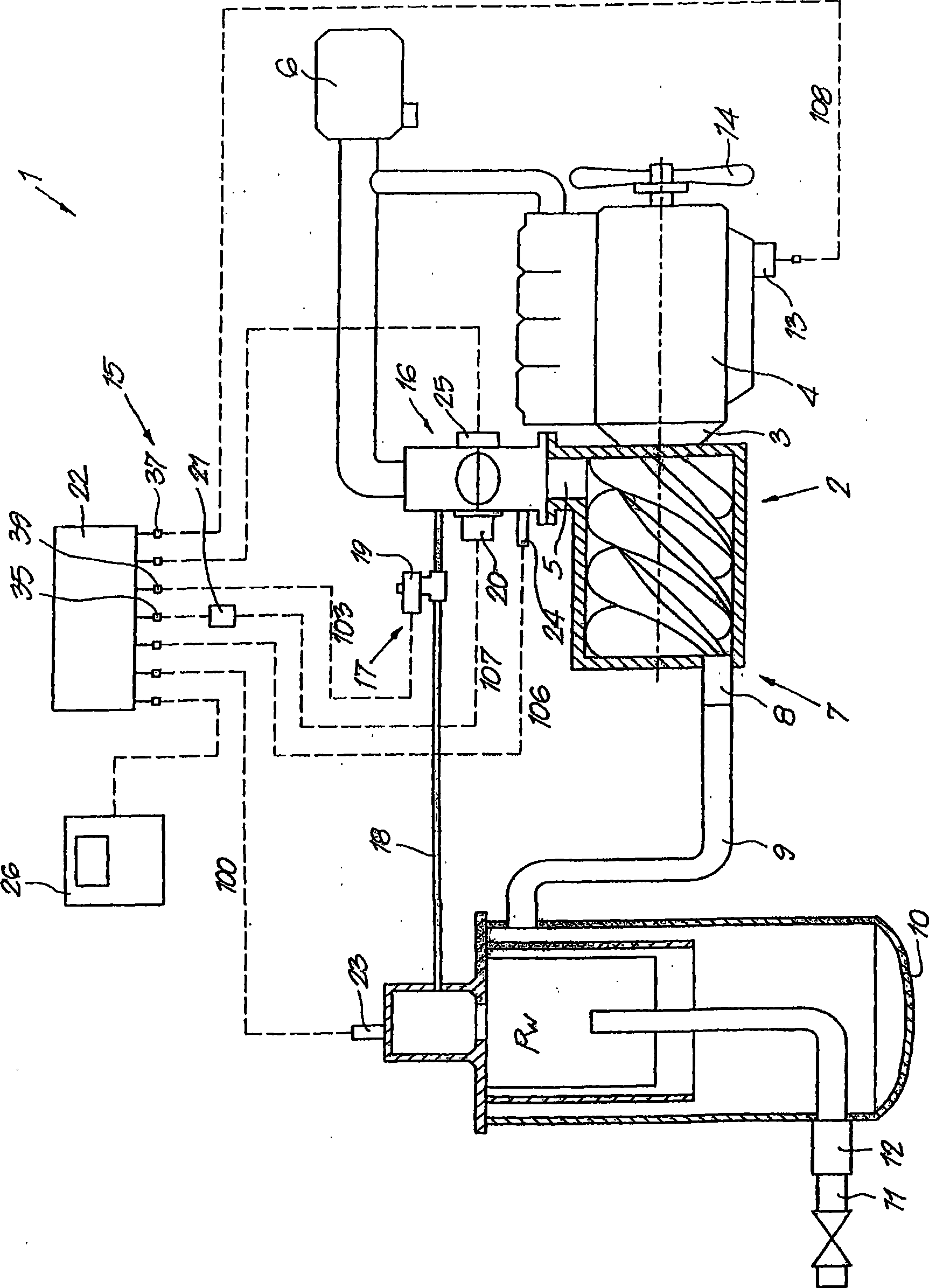 Device for regulating the operating pressure of an oil-injected compressor installation