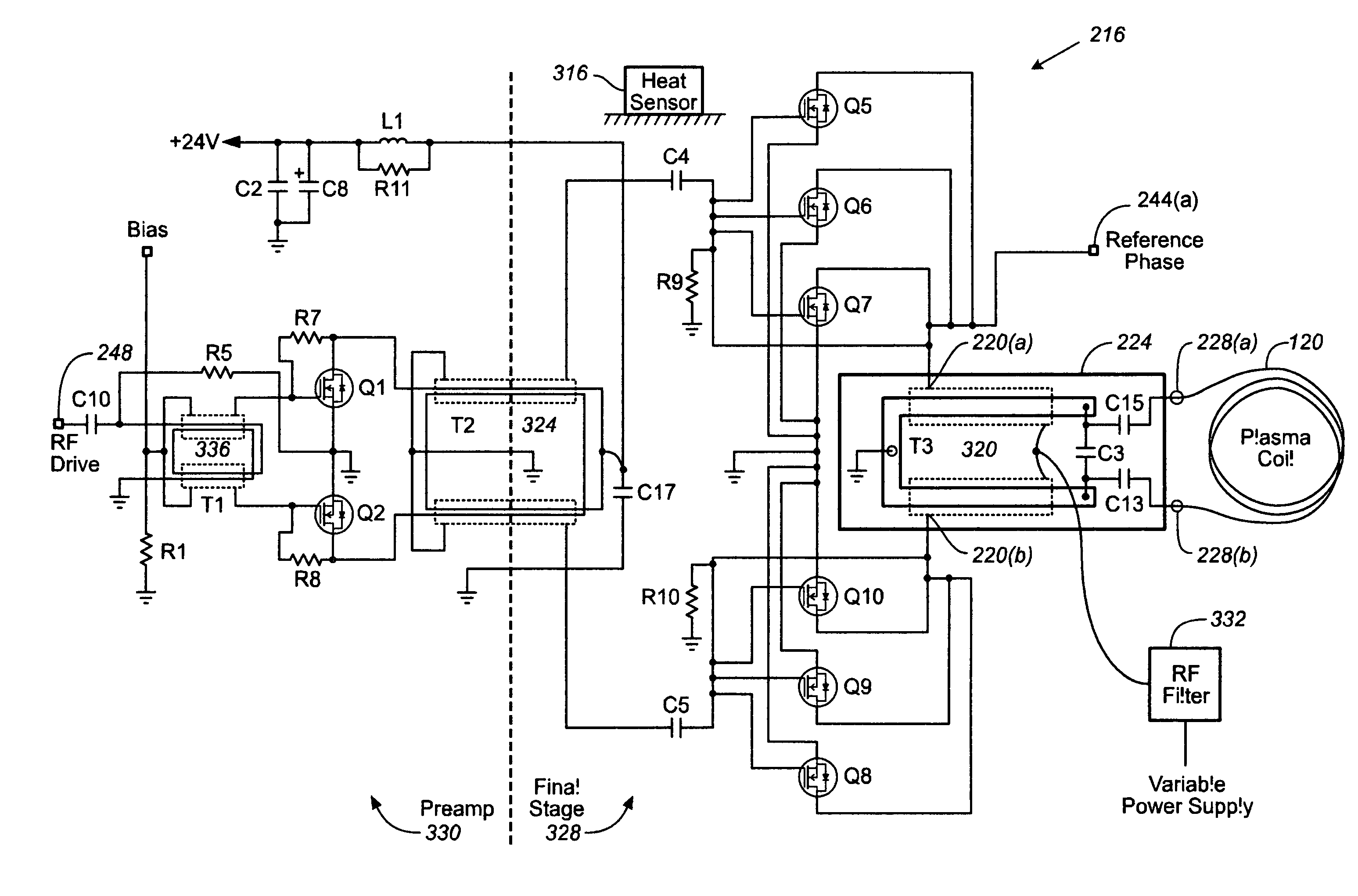 Inductively-coupled RF power source